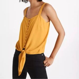 Madewell Button Front Tie Tank Top Camisole sz S